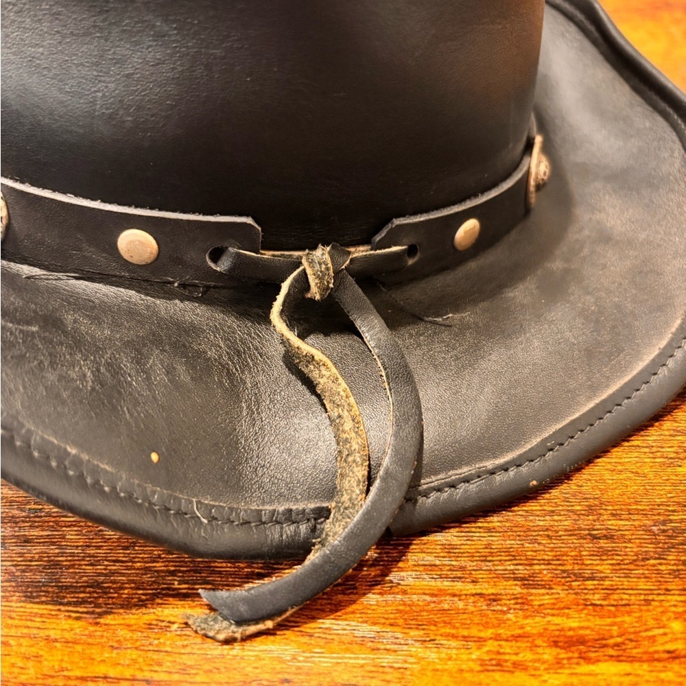 Black Leather Hat - Picture 8 of 11